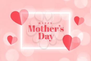 mothers day event card with hearts