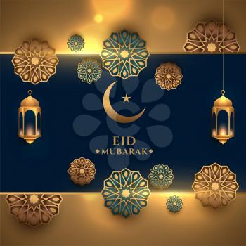 realistic eid mubarak artistic background design