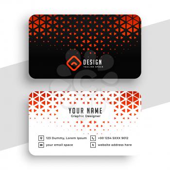 red triangle halftone business card template