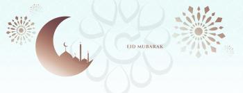 simple eid mubarak festival banner greeting design