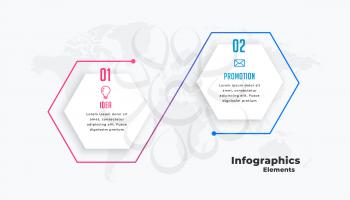 two steps connected infographic template