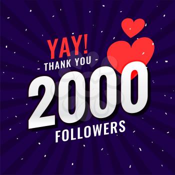 2000 follower social media network thank you post