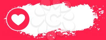 abstract heart icon banner with text space