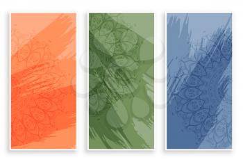 abstract mandala style banners design