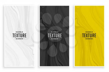 abstract marble texture banners set