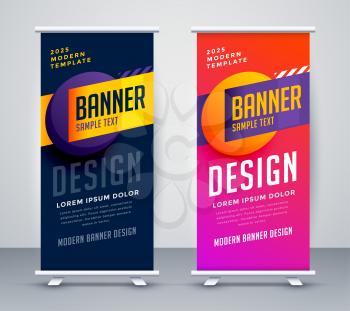 abstract stylish roll up standee banner design