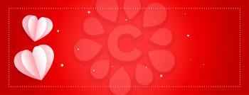 beautiful paper hearts love valentines day banner design