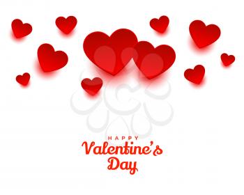 beautiful red hearts valentines day background design