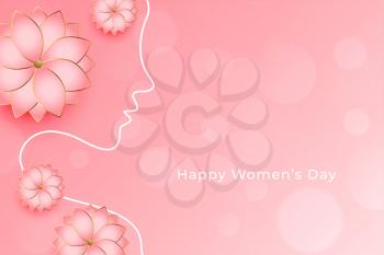 beautiful women's day flower decorative wishes greeting design