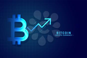 bitcoin growth chart with upward arrow design