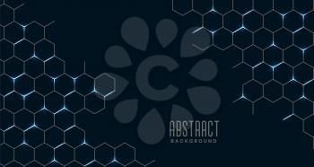 black abstract hexagonal mesh connection background