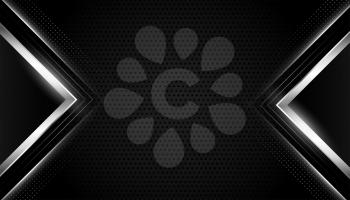 black realistic background with silver geometric shapes