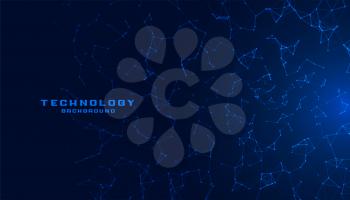 blue technology background with network mesh lines
