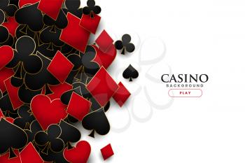 casino playing cards symbols realistic background