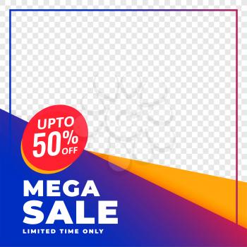 colorful sale banner design with image space