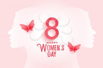 creative happy women's day card with butterfly 