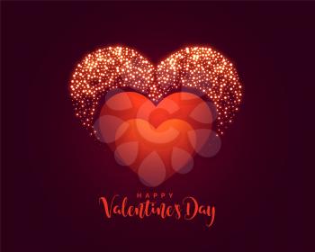 creative valentines day sparkling hearts banner design