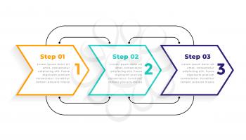 directional 3 three steps modern infographic template