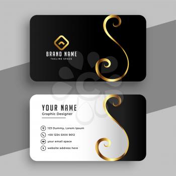 elegant golden swirl business card design template