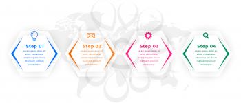 four steps hexagonal infographic template design