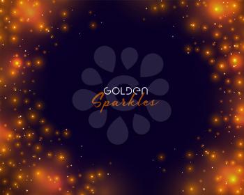glowing golden sparkles background with text space