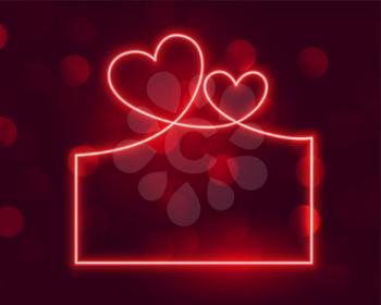 glowing neon valentines day concept frame banner