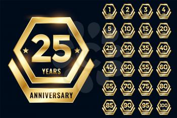 golden anniversary label emblem set