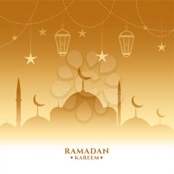 golden ramadan kareem beautiful background