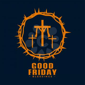 good friday background with cross and thorns
