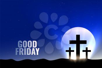 good friday background with moon and glowing lights