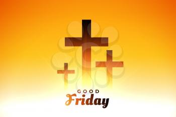 good friday glowing crosses background design