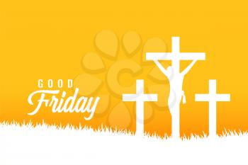good friday yellow background with crosses