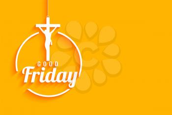 good friday yellow background with  jesus christ crucifixion cross