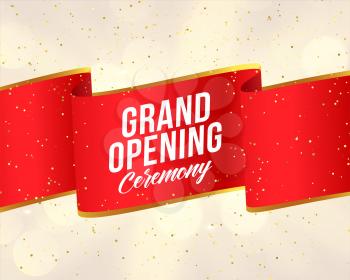 grand opening red ribbon banner design template