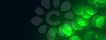 green bokeh lights background with text space
