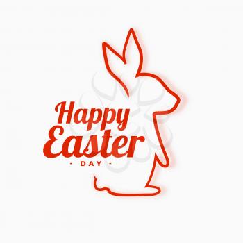 happy easter background with rabbit line illustration