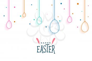 happy easter card with colorful eggs
