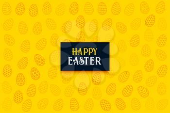 happy easter yellow eggs pattern background