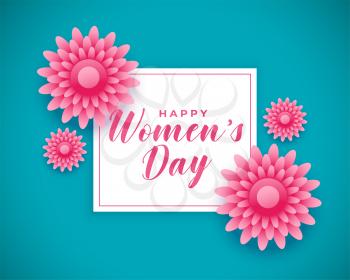 happy international women's day flower greeting design