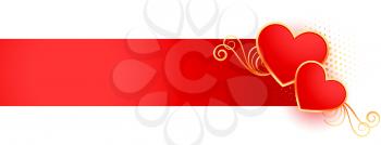 happy valentines day decorative hearts banner design