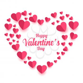 happy valentines day decorative paper hearts card design