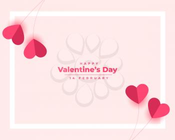 happy valentines day elegant paper hearts background