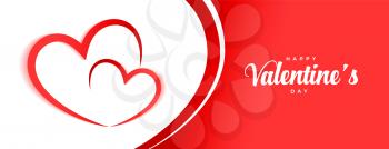 happy valentines day hearts banner design