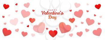 happy valentines day hearts pattern banner design