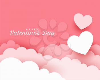 happy valentines day background in papercut style