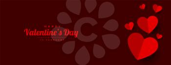 happy valentines day paper hearts banner design