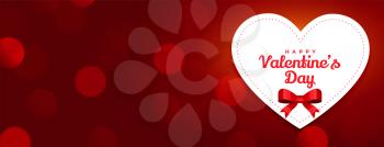 happy valentines day red bokeh banner design