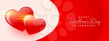happy valentines day background with two hearts