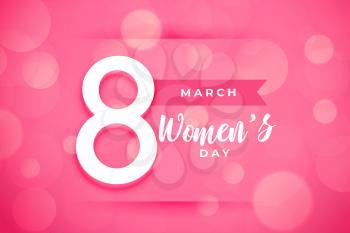happy womens day background in pink color
