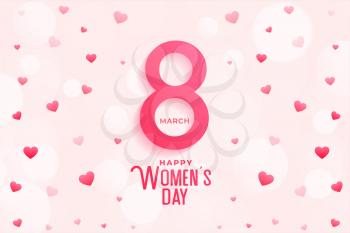 happy womens day celebration heart background design